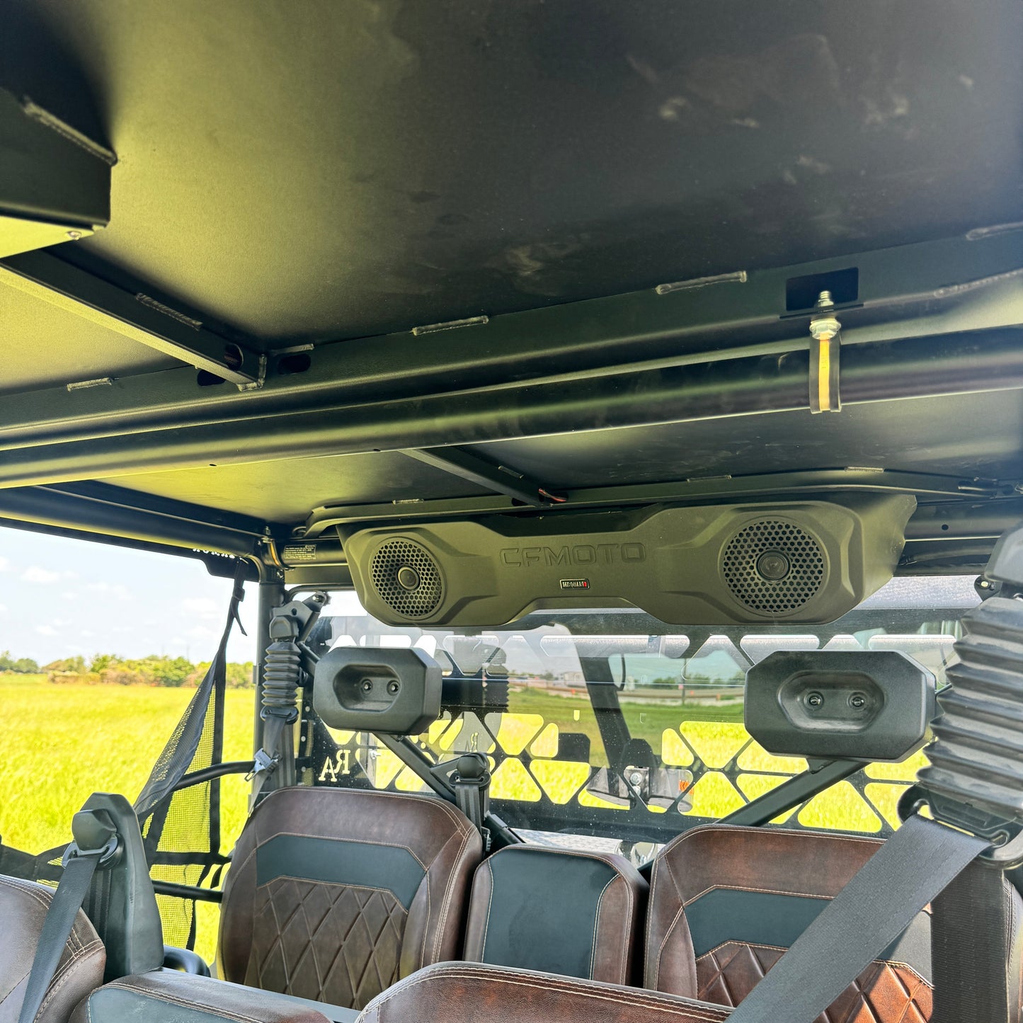 CFMoto U10 Pro featuring precision-fit Ranch Armor metal roof upgrade for rugged use