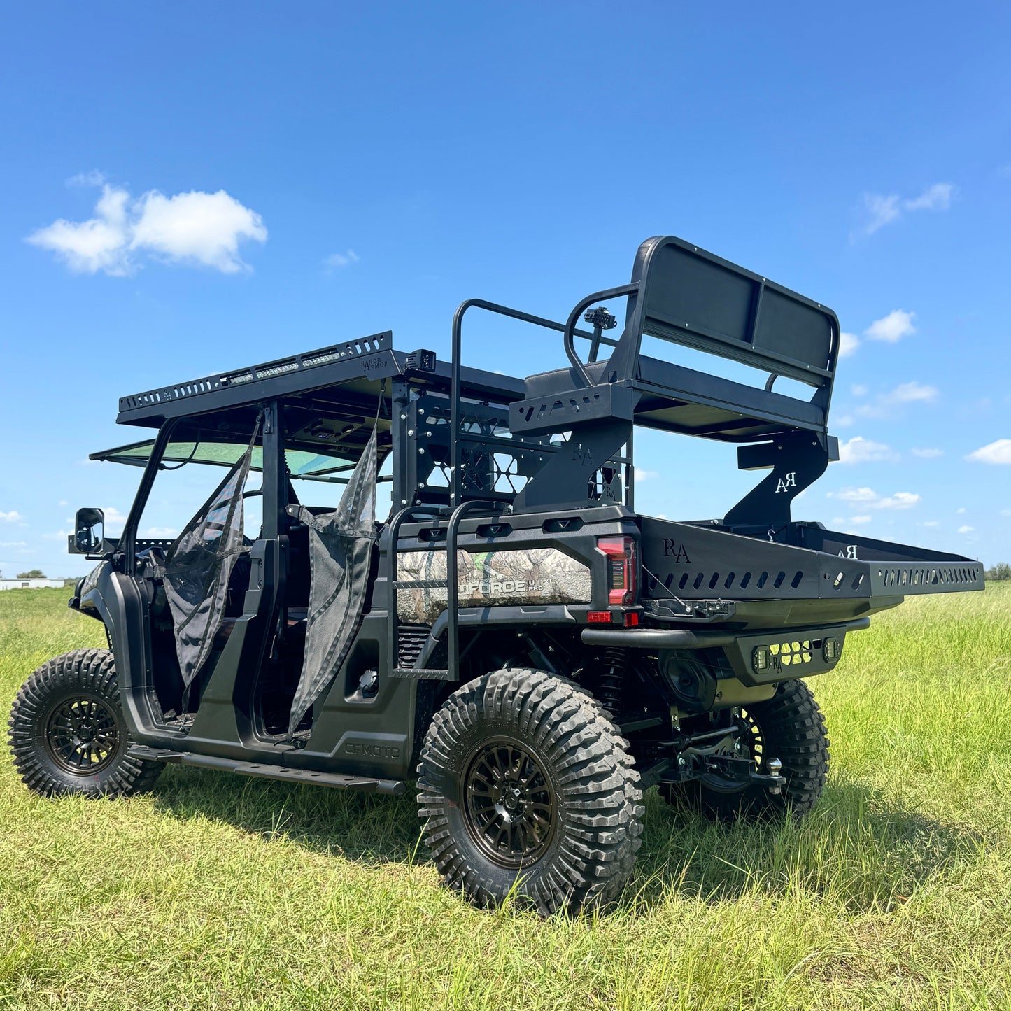 CFMoto UForce U10 Pro XL High Seat and Bed Extension with full outfit by Ranch Armor