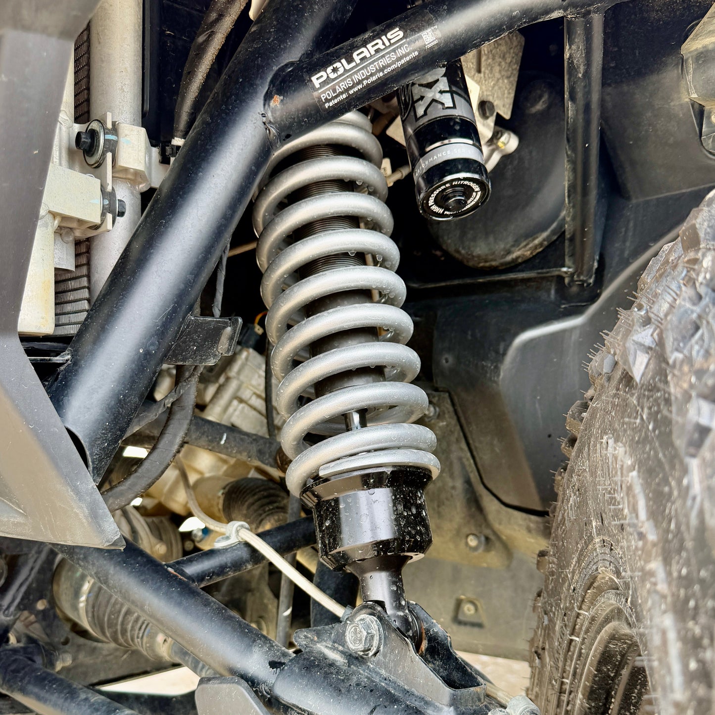 FOX Performance Series 2.0 QS3 shocks for Polaris Ranger XD 1500 designed to improve ride quality, handling, and control on rugged terrain.