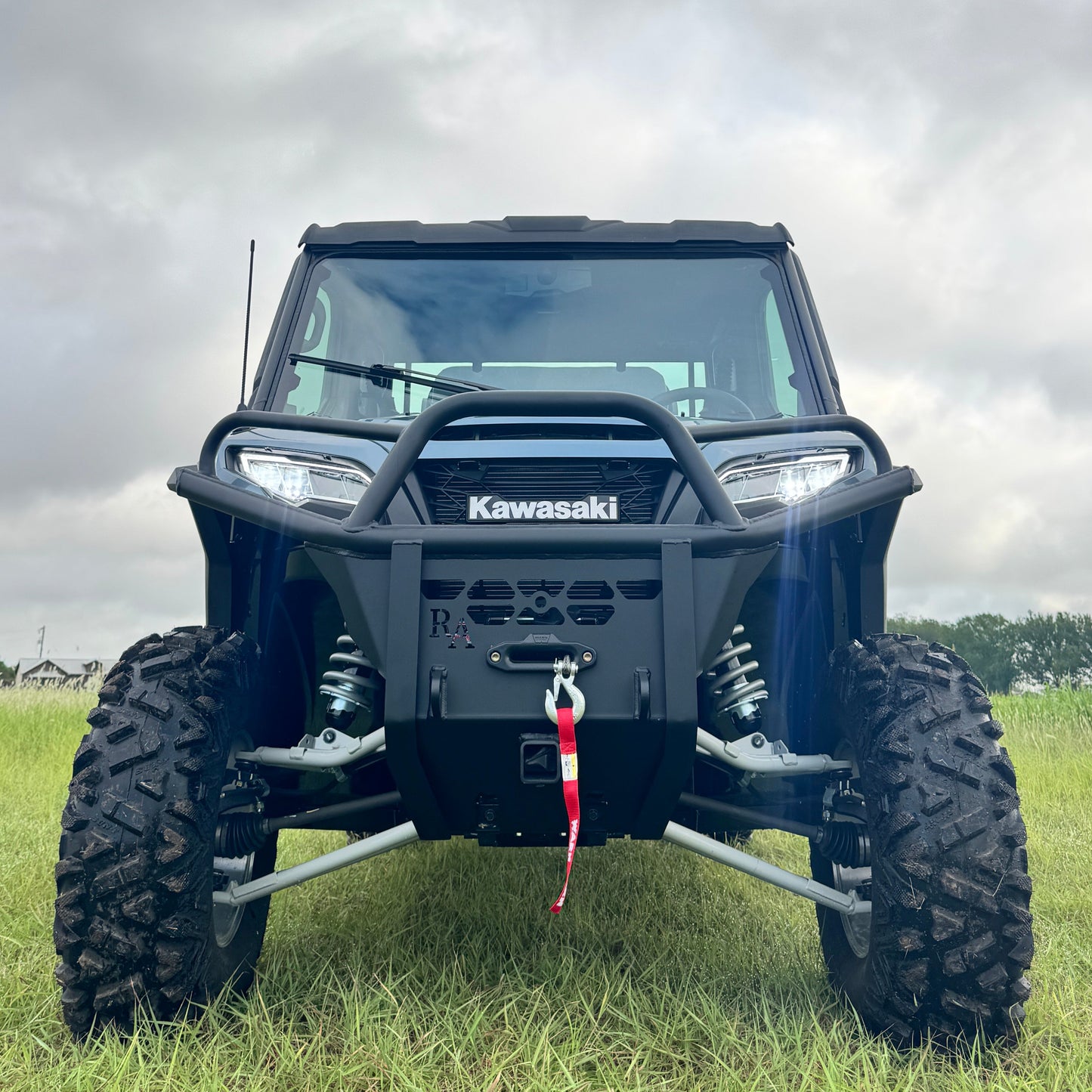 Kawasaki Ridge Front Bumper and Replacement Grill Guard with Winch