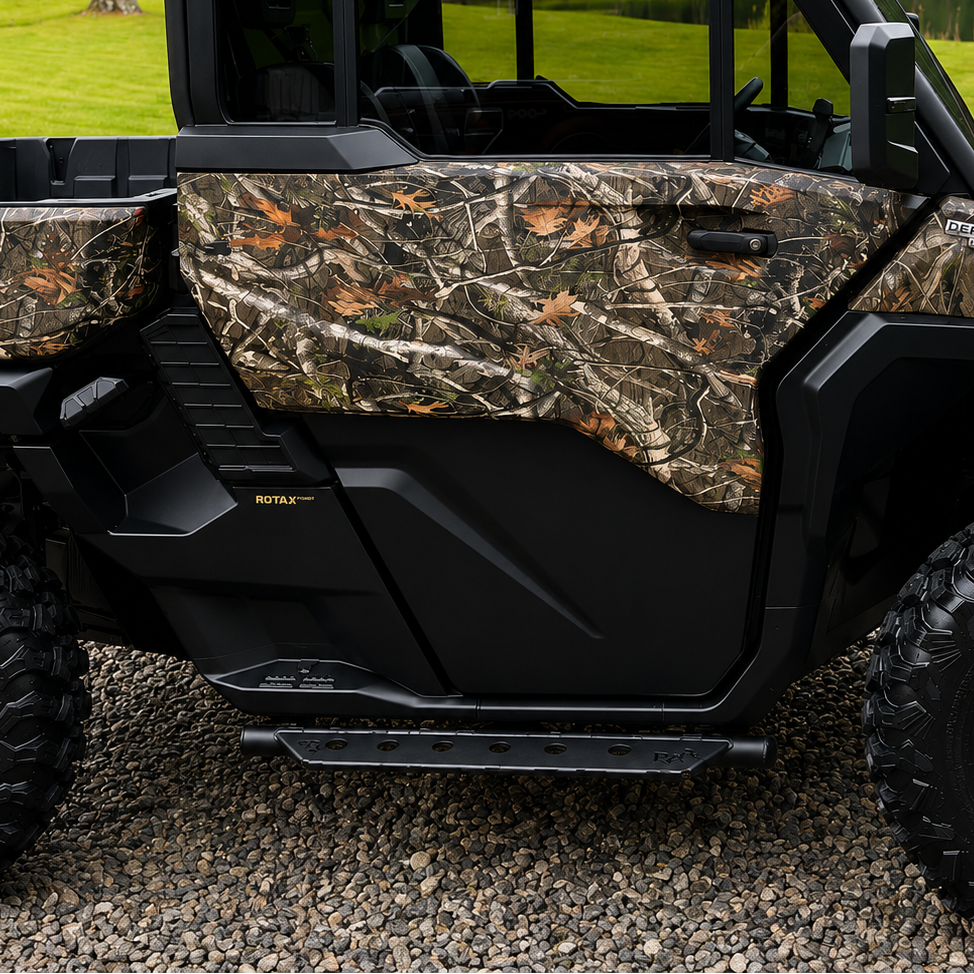 Off-road ready 2026 Can-Am Defender HD11 side steps featuring bolt-on installation and heavy-duty steel construction