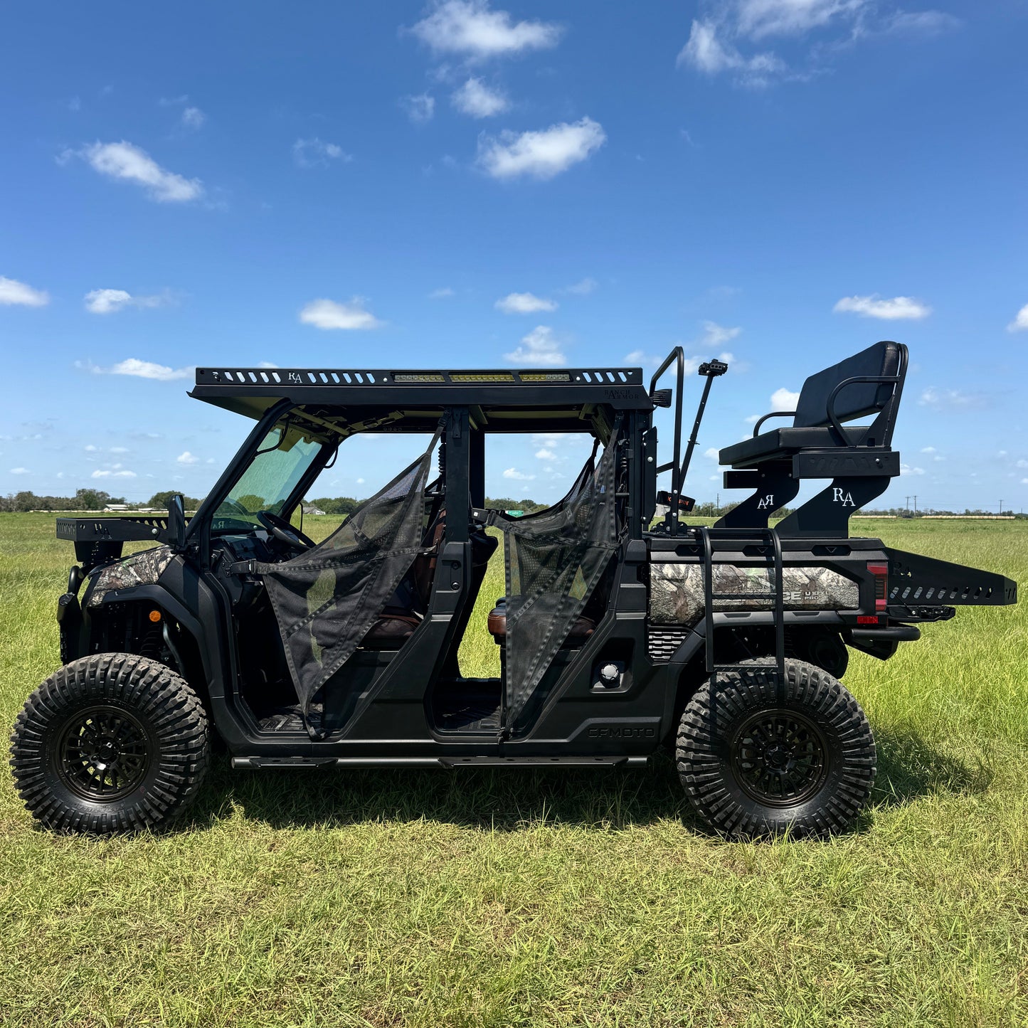 Ranch Armor high seat installed on CFMoto UForce U10 Pro UTV