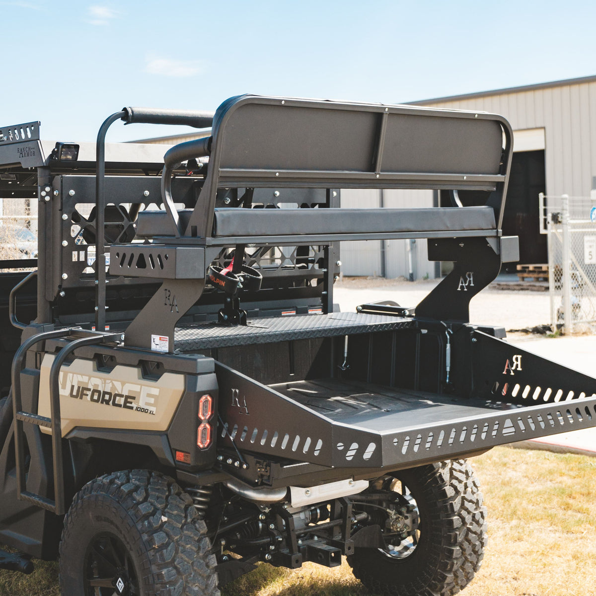 CFMoto UForce Quick Connect High Seat and Hunting Rack by Ranch Armor UTV