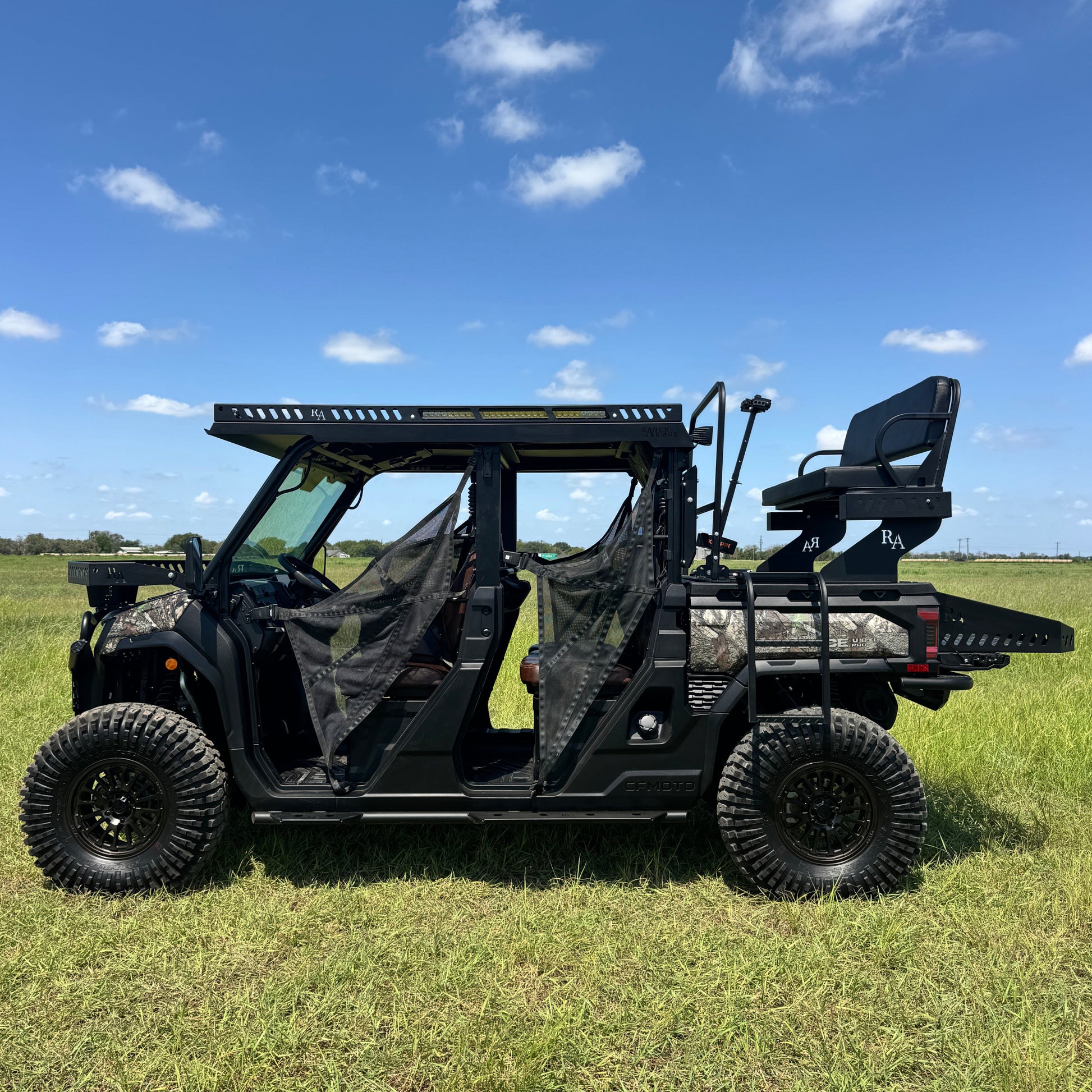 CFMoto UForce U10 Pro XL Metal Top in field fully outfitted by Ranch Armor