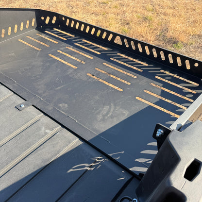 Can-Am Defender HD11 bed extension installed on UTV cargo bed for increased hauling capacity