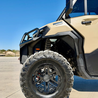 Can-Am Defender HD11 equipped with Ranch Armor steel front bumper for enhanced protection