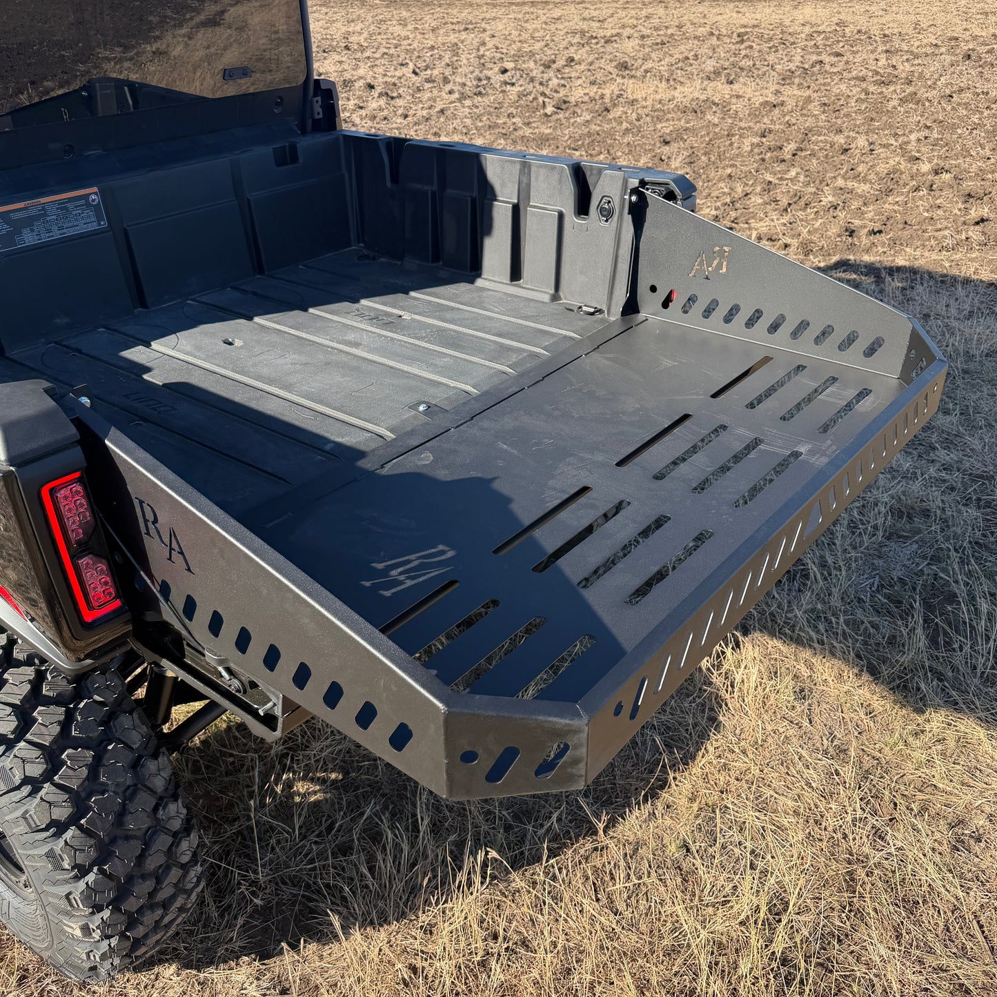 Can-Am Defender HD11 rear bed extension for hauling tools, gear, and equipment