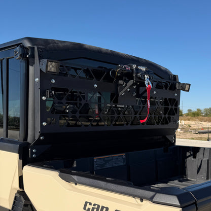 Can-Am Defender HD11 upgraded with durable Ranch Armor headache rack for ranch work