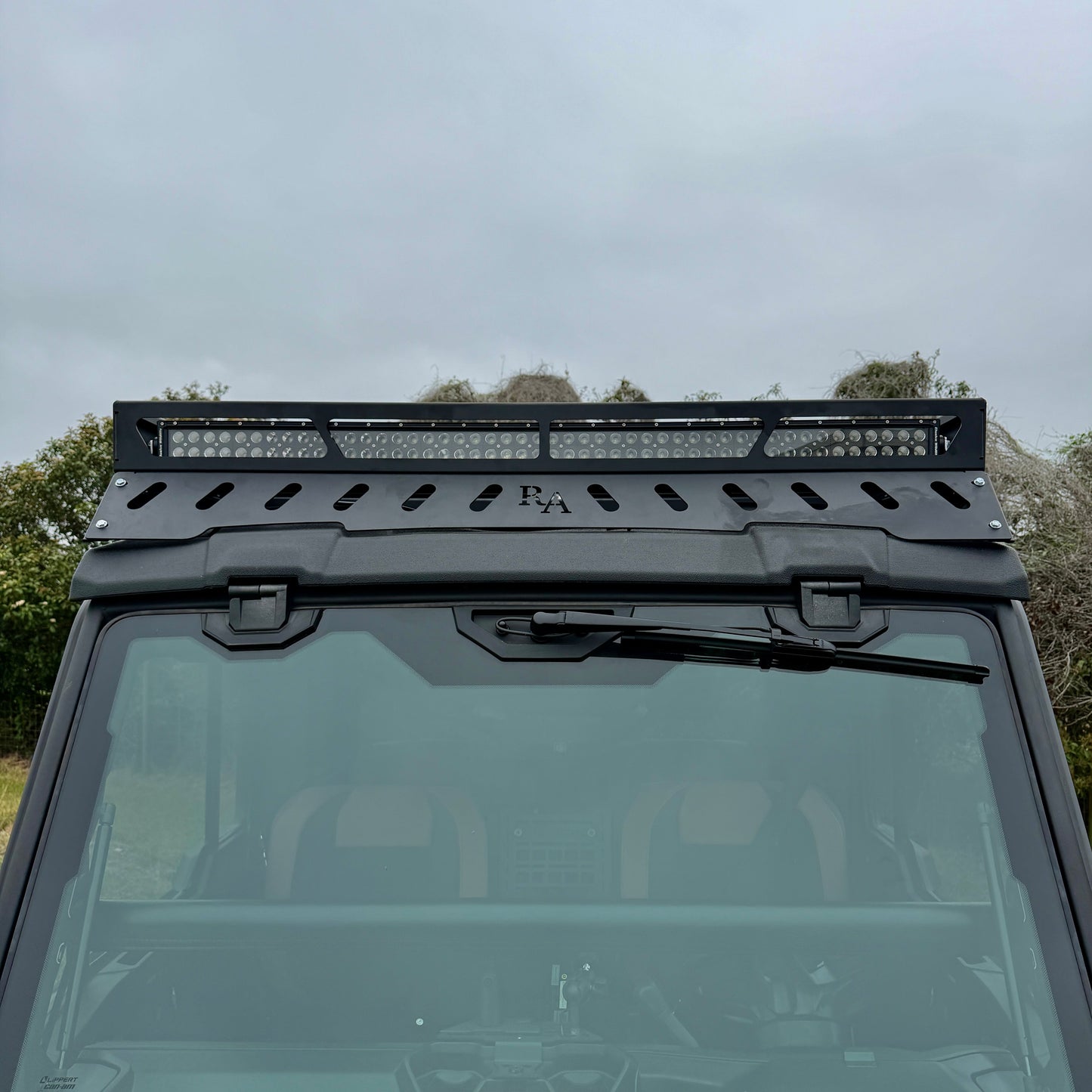 Can-Am Defender JL aluminum roof rack with direct fit mounting and rooftop storage system