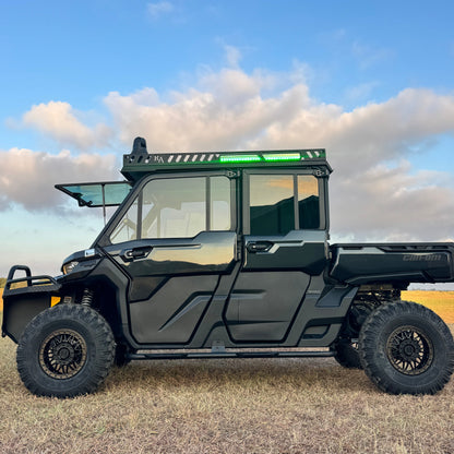 Can-Am Defender Limited equipped with Ranch Armor heavy-duty roof top for all-weather protection
