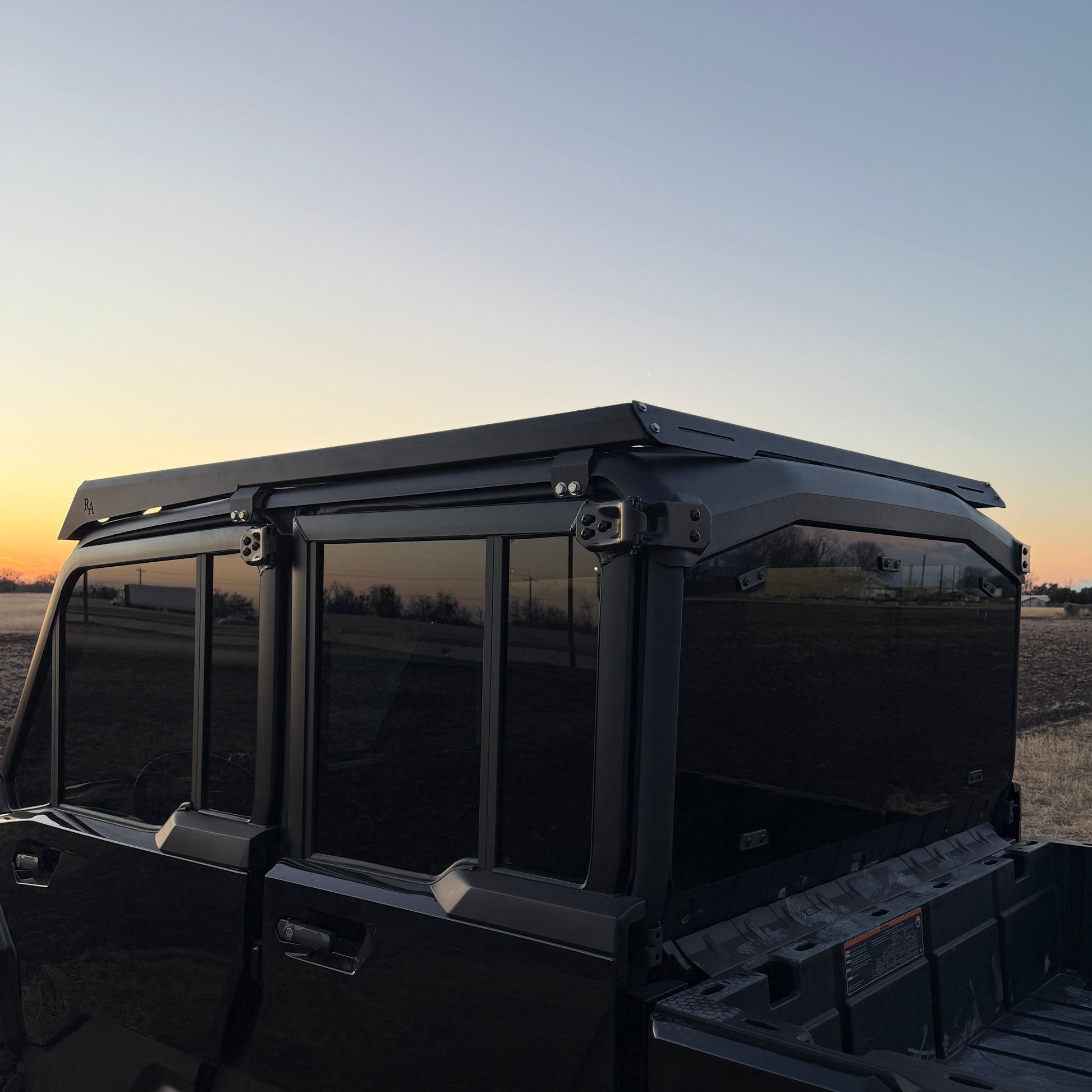 Can-Am Defender roof rack system compatible with factory plastic top