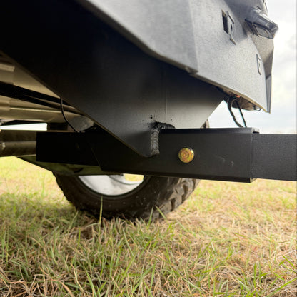 Denago Rover hitch setup with cargo basket attached for hauling