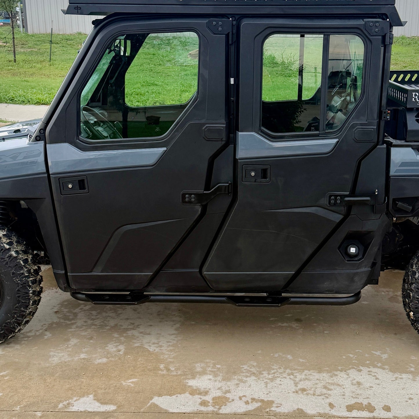 Direct bolt-on Polaris Ranger 1000 side steps manufactured in Texas