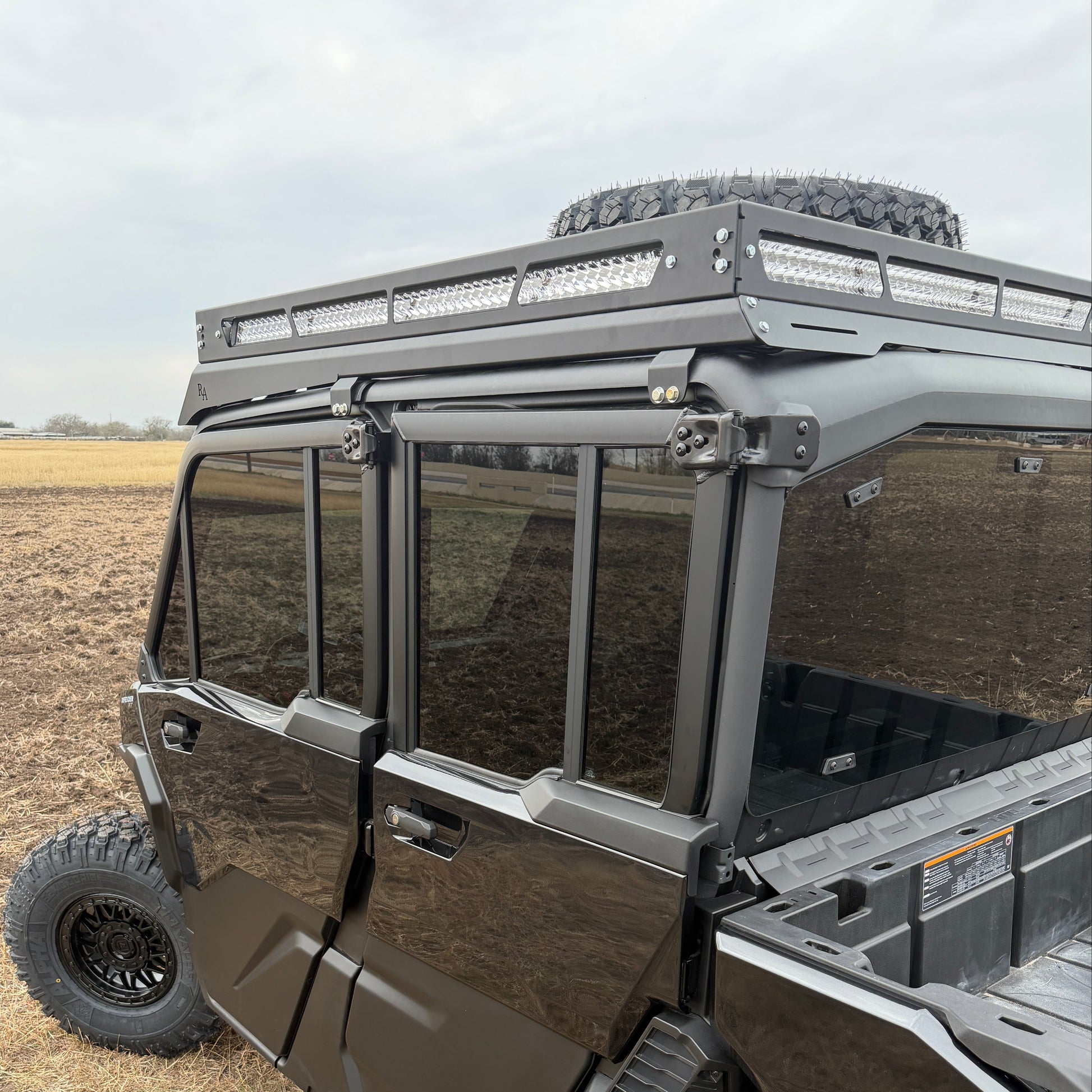 Direct bolt-on roof rack for Can-Am Defender utility vehicle