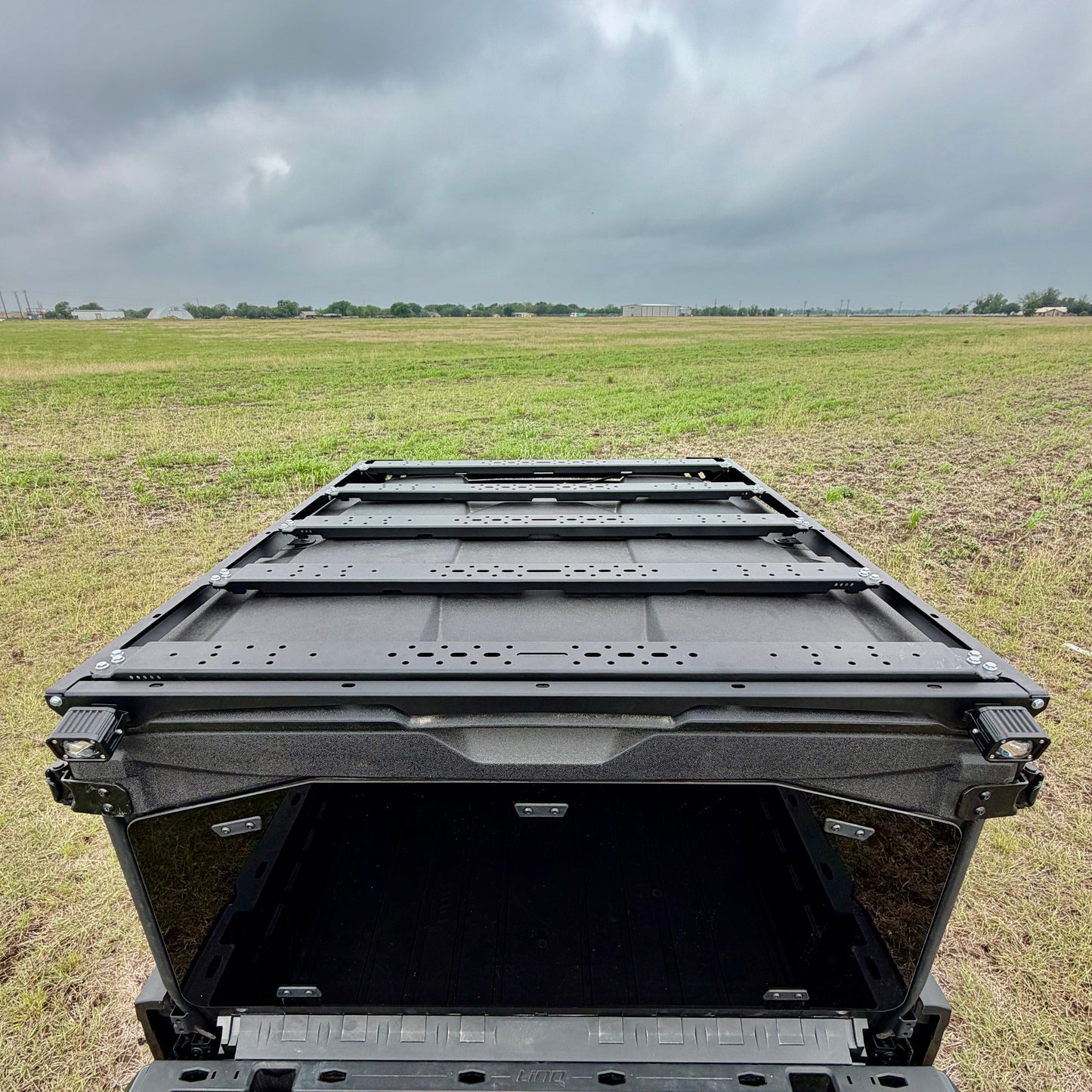 Direct fit modular roof rack for Can-Am Defender JL with standard slats for rooftop storage