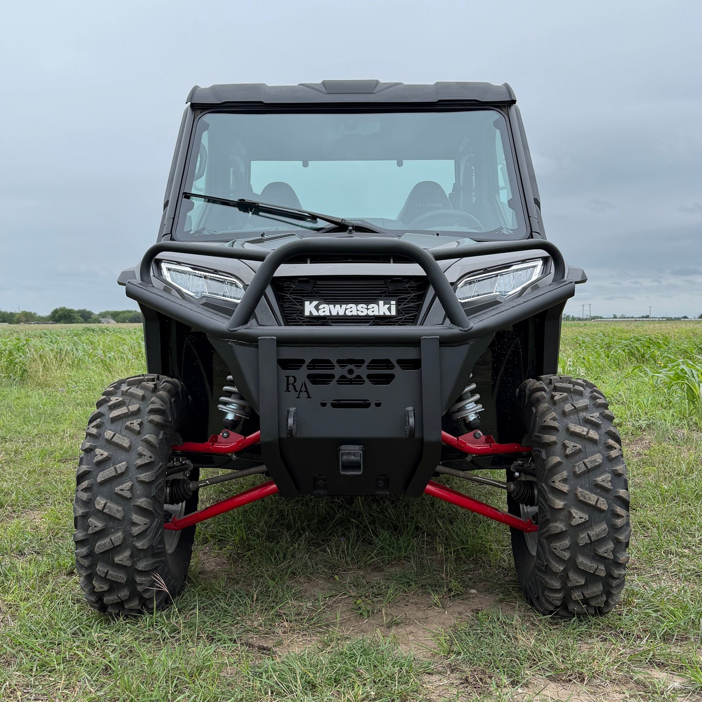 Durable Kawasaki Ridge front bumper replacement with aggressive styling and trail-ready protection.