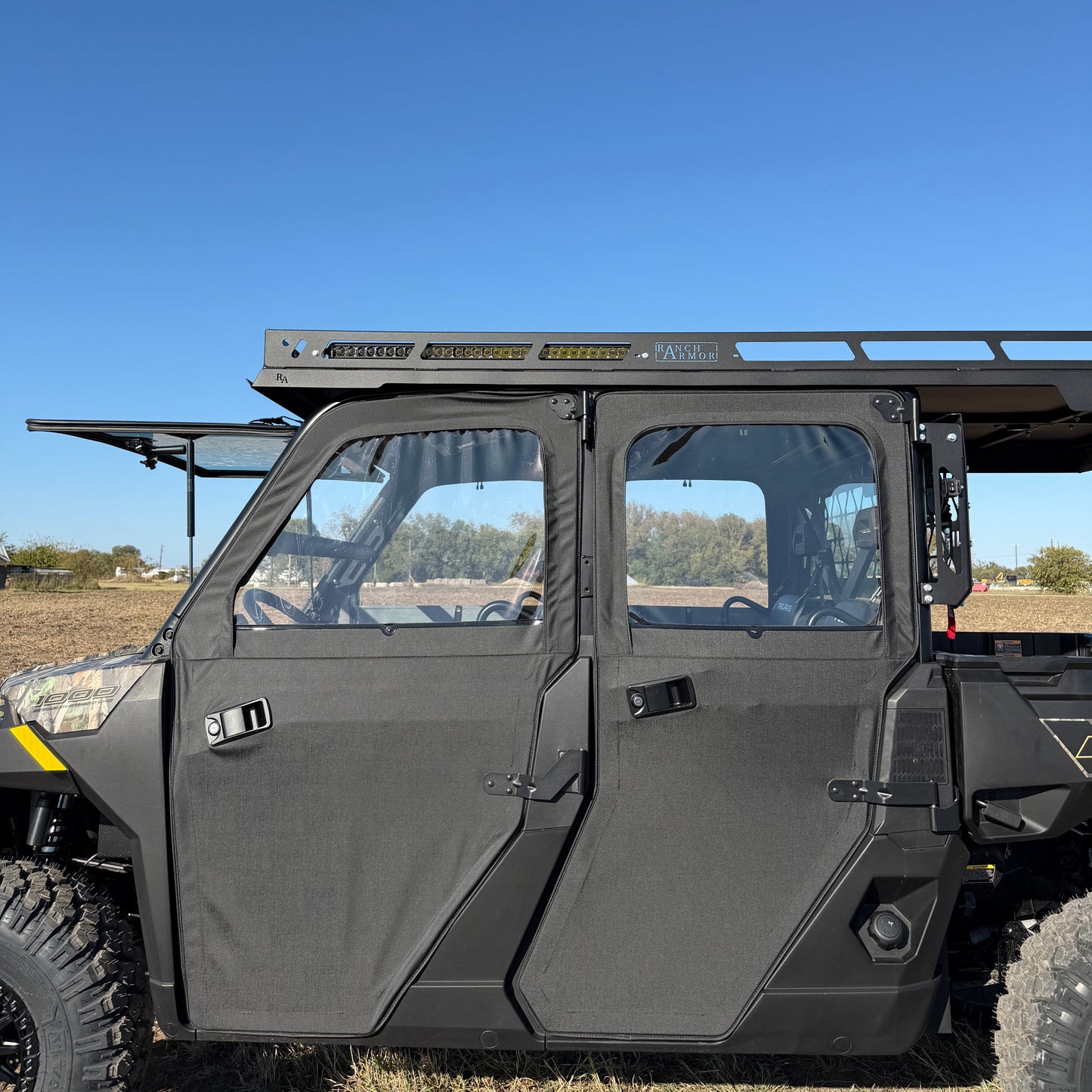 Durable extended aluminum roof upgrade on Polaris Ranger 1000 UTV