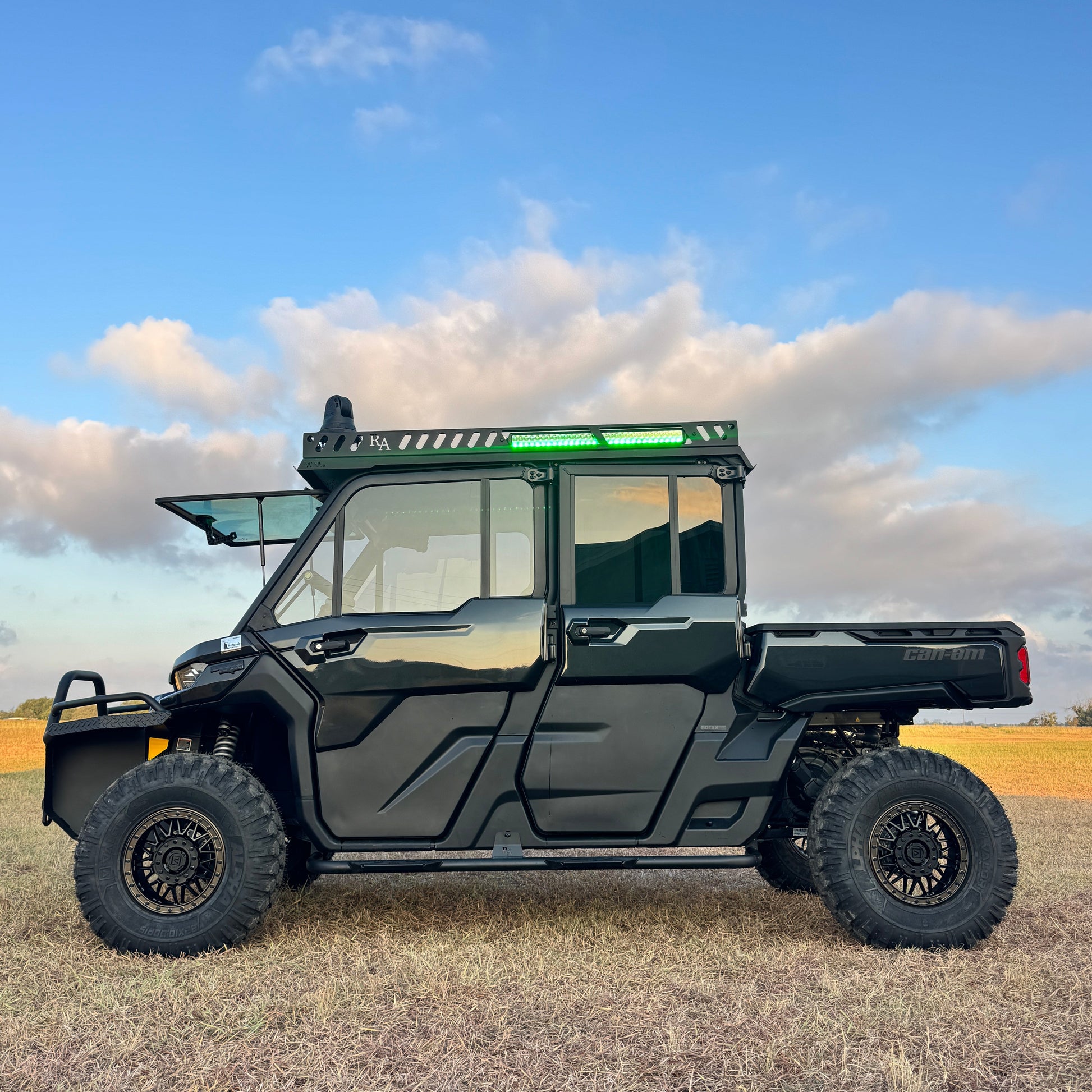 Front and side view of Can-Am Defender Limited with reinforced aluminum top