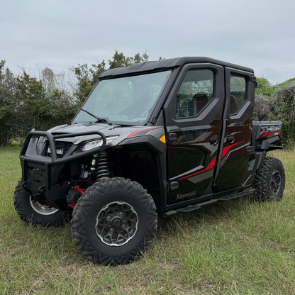 Full front protection bumper for Kawasaki Ridge designed to guard against rocks and debris.