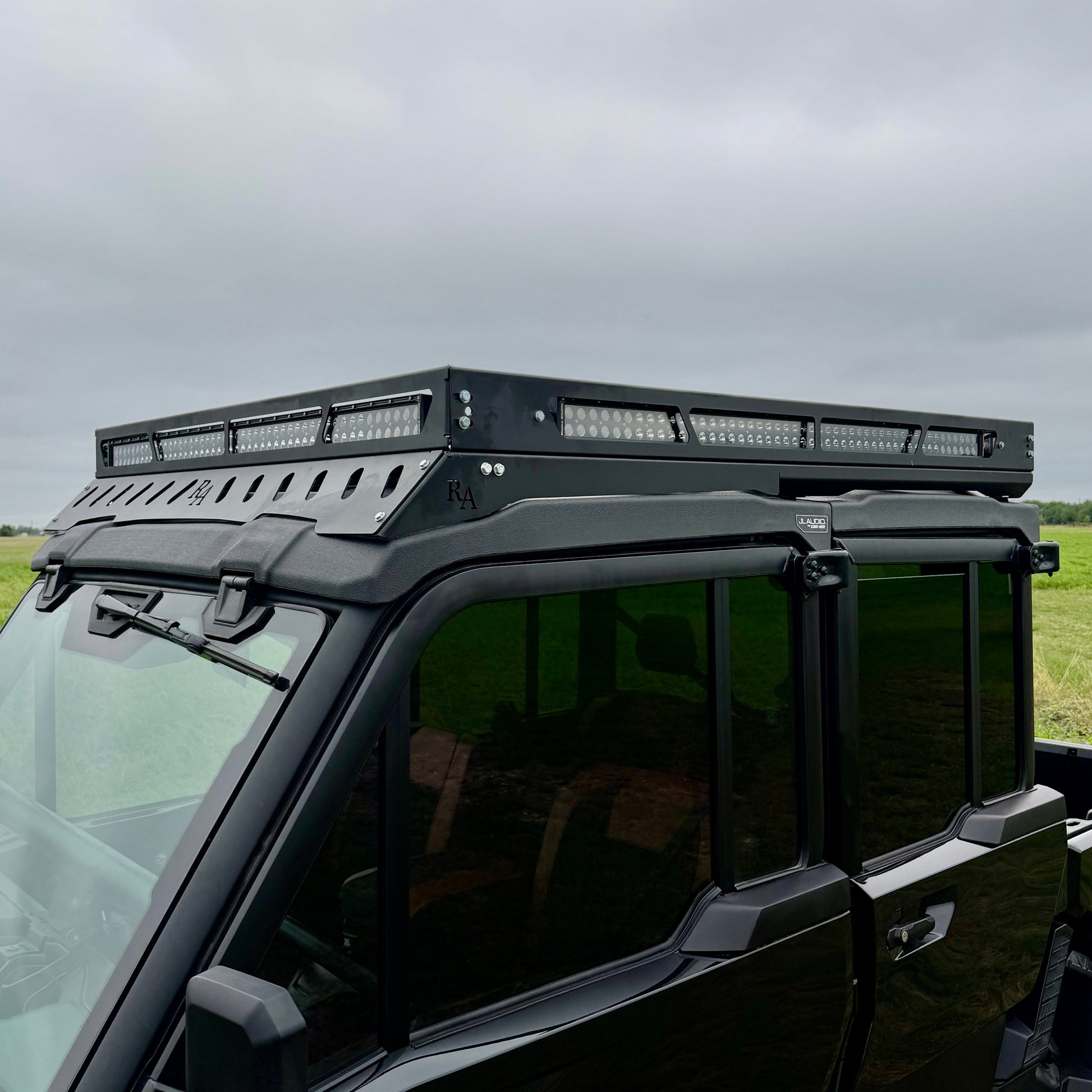 Heavy-duty 1/8 inch aluminum roof rack for Can-Am Defender JL with optional lighting package