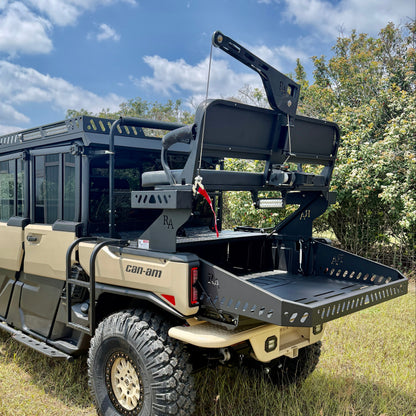 Heavy-duty Can-Am Defender HD11 high seat designed for deer hunting, wildlife observation, and ranch use