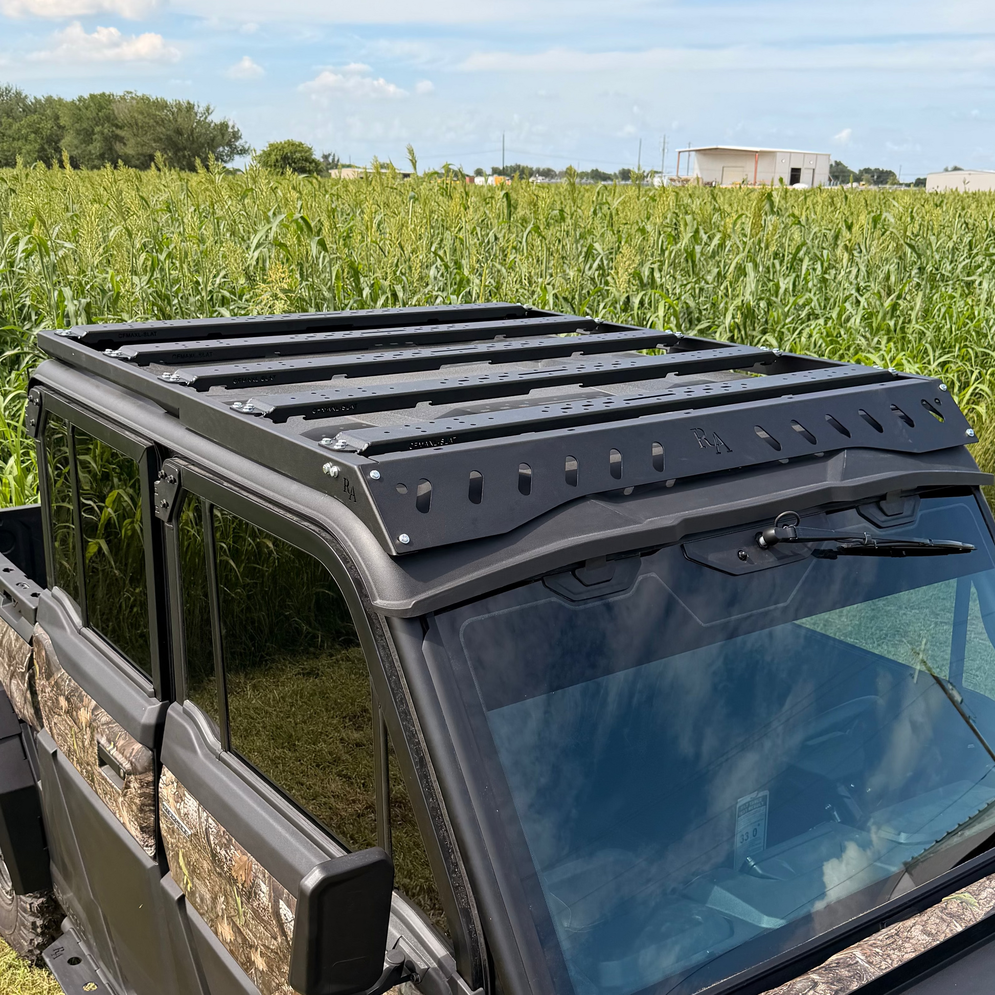 Heavy-duty aluminum roof rack built for hunting, ranch work, and trail riding on the CFMOTO U10 Pro XL.