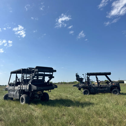 High Seats on 2 Kawasaki Mule Pros by Ranch Armor