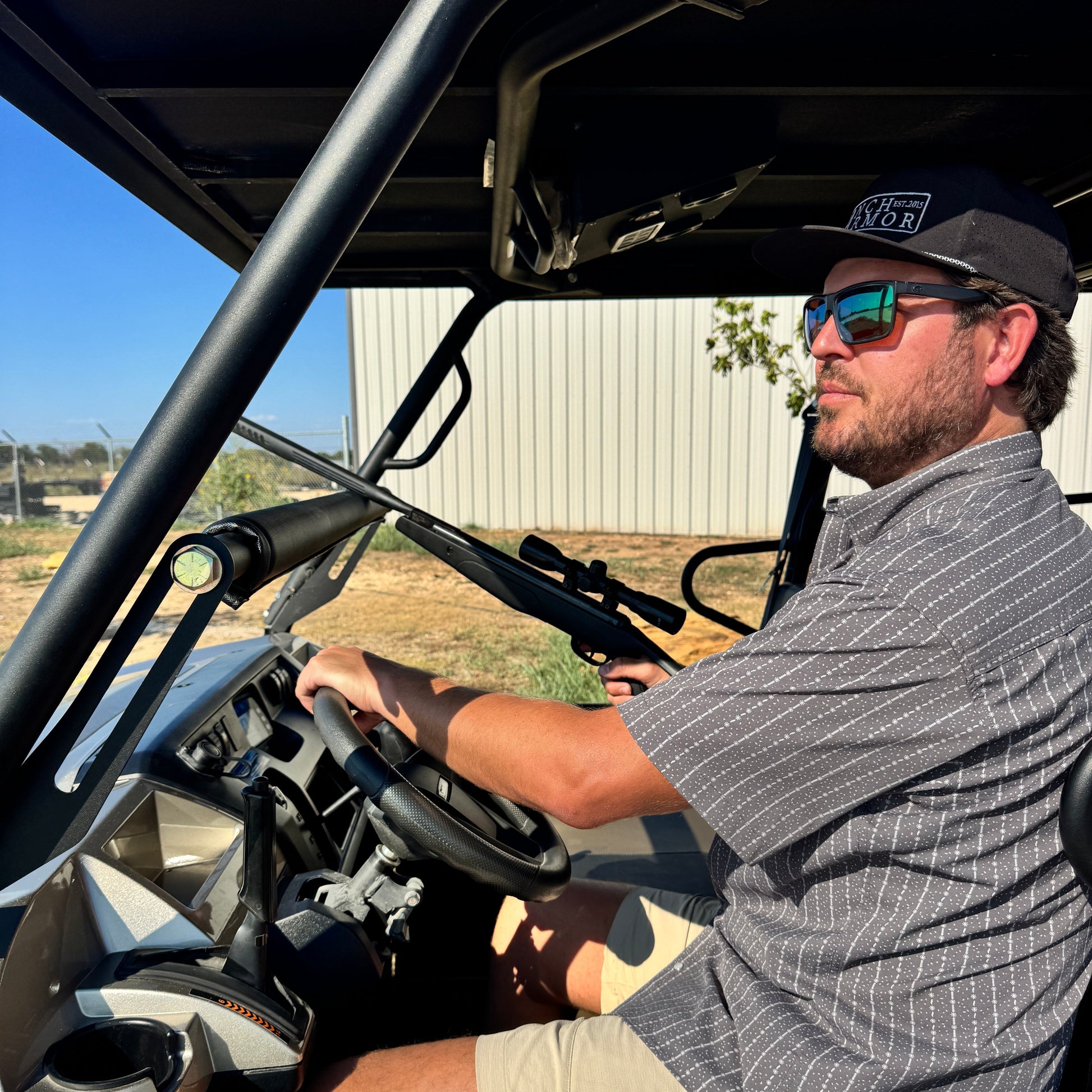 Interior Rifle Rest by Windshield for Kawasaki Mule Pro by Ranch Armor