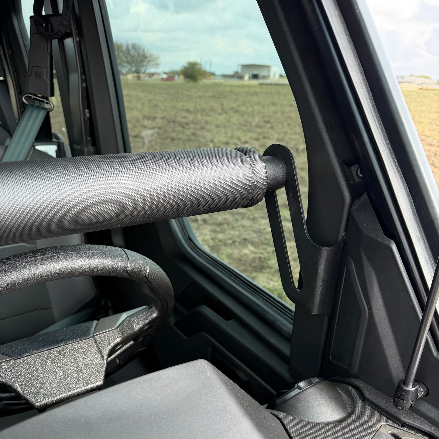 Interior gun mount system by Ranch Armor designed for Polaris Ranger 1500 UTV.