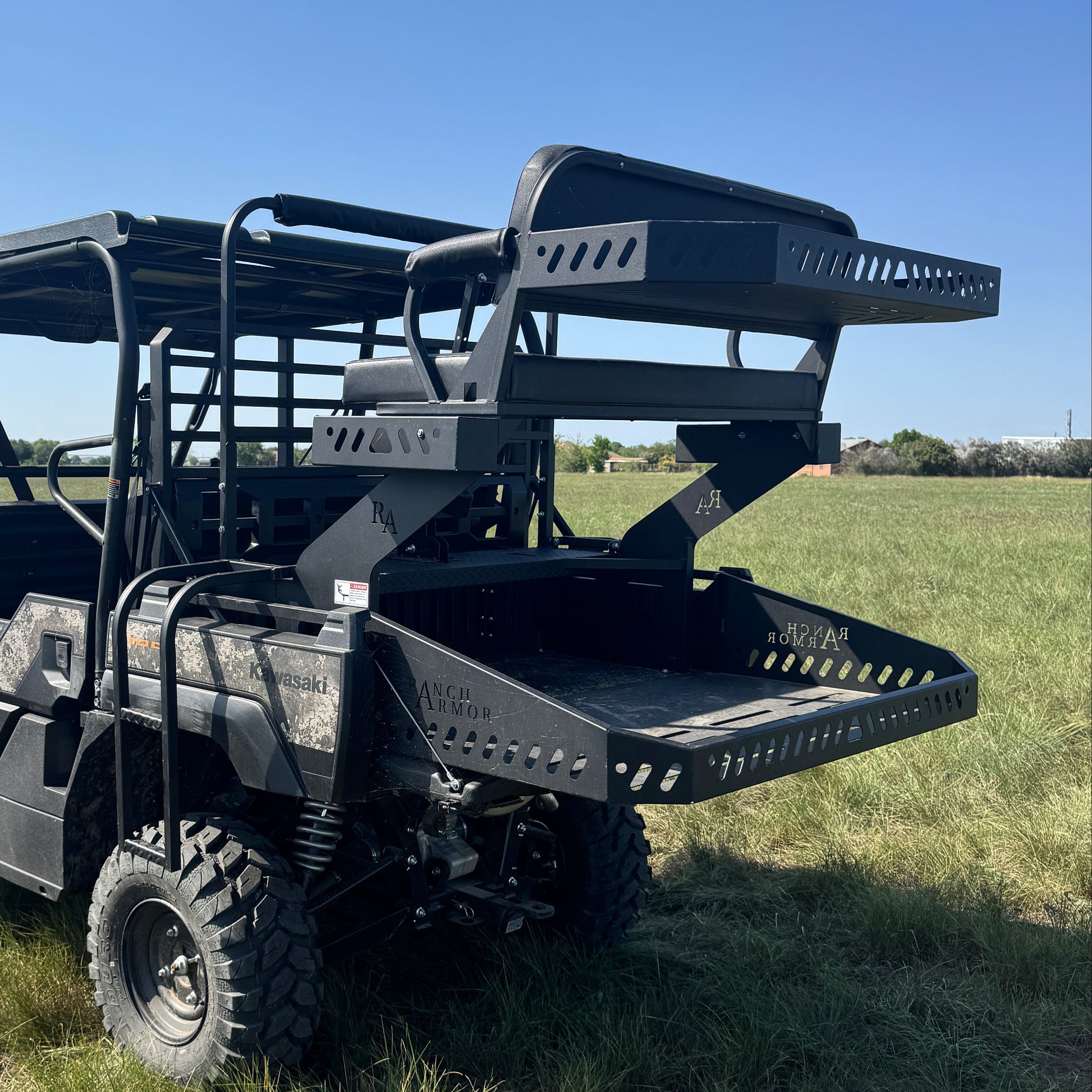 Kawasaki Mule Pro High Seat with upper basket on 1000 by Ranch Armor