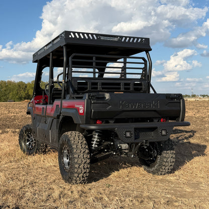 Kawasaki Mule Pro equipped with Ranch Armor heavy-duty rear bumper for added protection