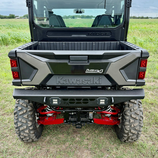 Kawasaki Ridge RS Series rear steel bumper with LED flush mounts and dump bed protection