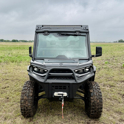 Off-road modular roof rack for Can-Am Defender JL with rooftop storage and slat configuration