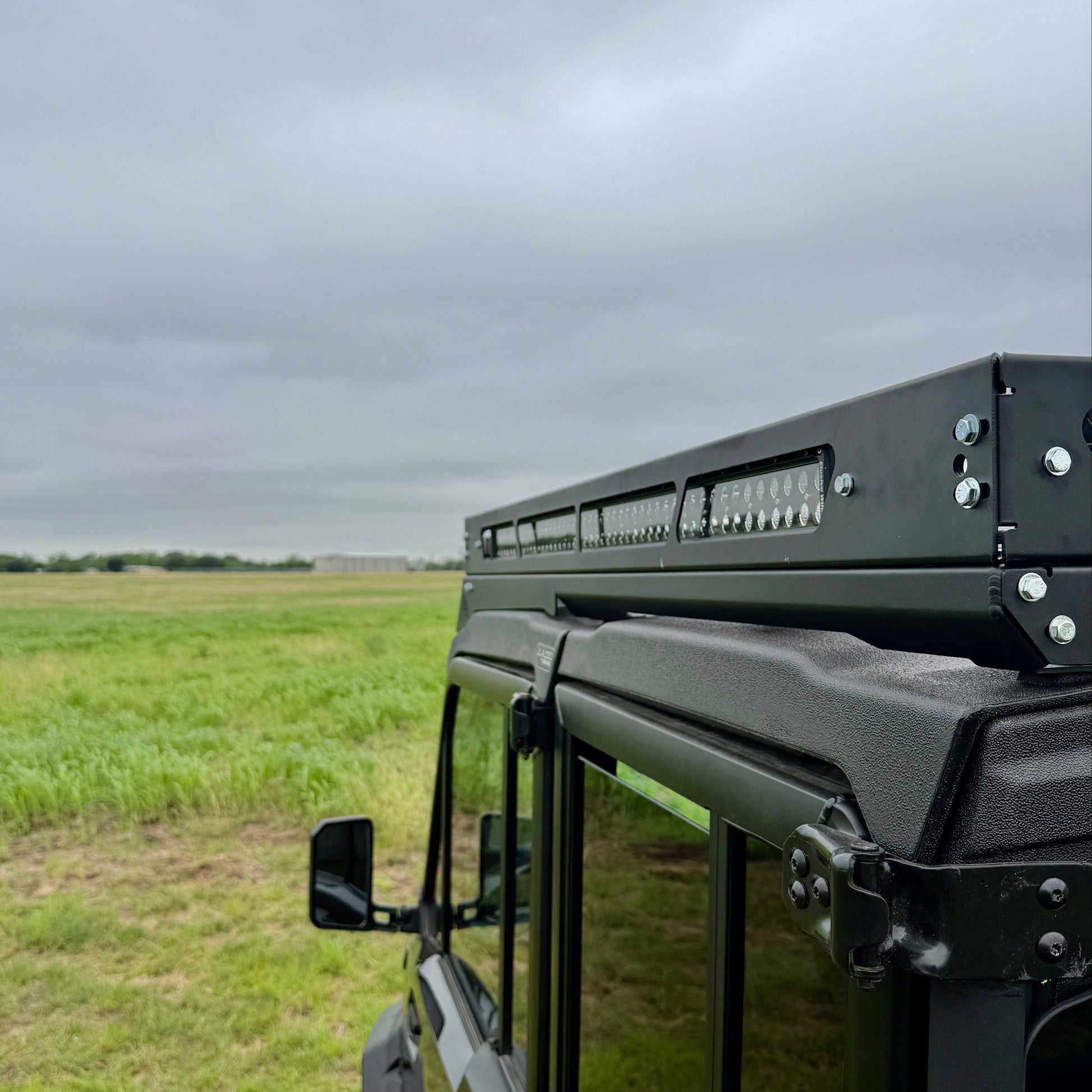 Off-road ready roof rack for Can-Am Defender JL with modular design and cargo support slats