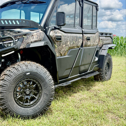 One-piece front aluminum fender flare custom molded to fit the CFMoto U10 body perfectly