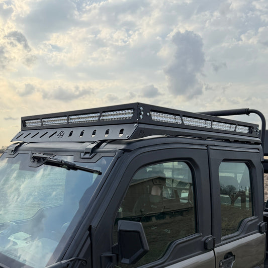 Polaris Ranger XD 1500 cargo rack with integrated lighting mounts