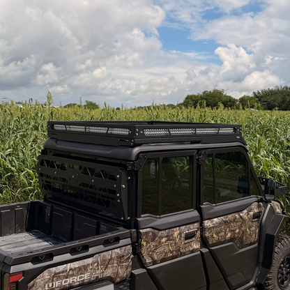 Premium Ranch Armor aluminum roof rack transforming the CFMOTO U10 Pro XL into the ultimate work and adventure machine.