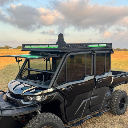 Ranch Armor metal top installed on Can-Am Defender Limited side-by-side