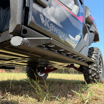 Ranch Armor side steps on a Kawasaki Ridge Single Cab