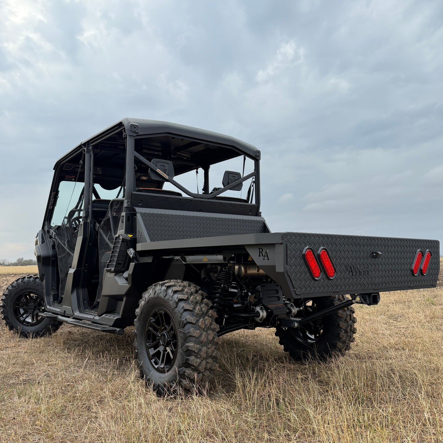 Can-Am Defender HD11 UTV with Ranch Armor aluminum flatbed