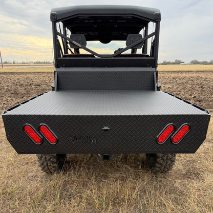 Can-Am Defender HD11 equipped with Ranch Armor aluminum flatbed