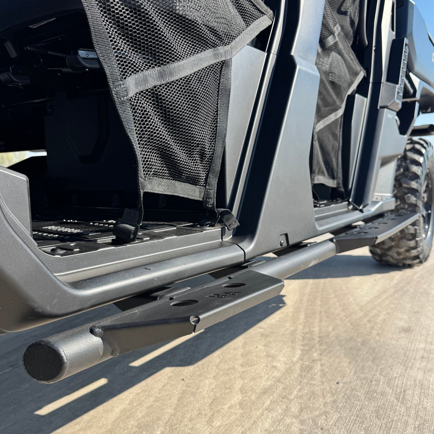 Side Steps Close up for Can-Am Defender HD11 by Ranch Armor