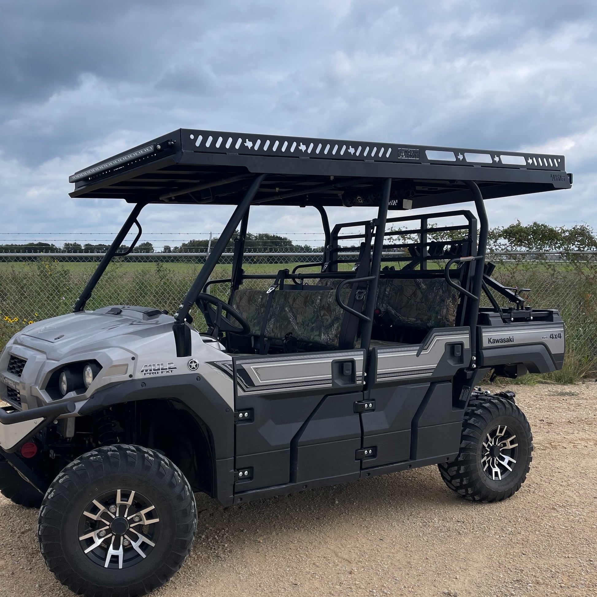 Kawasaki Mule Pro FXT/DXT Ultra Extended Aluminum Top Overhangs Over Bed
