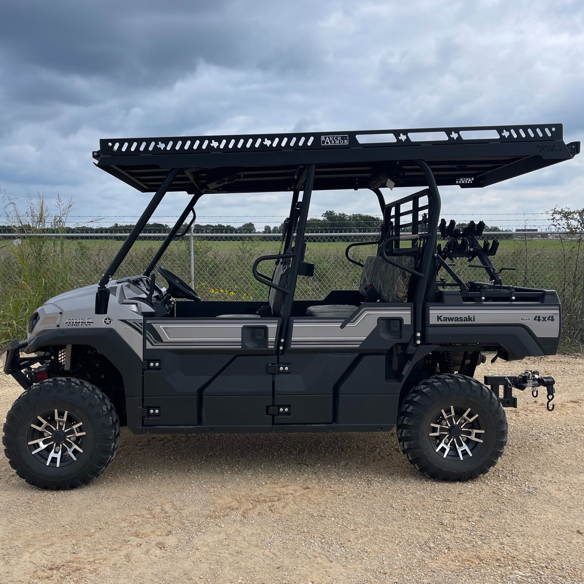 Kawasaki Mule Pro FXT/DXT Ultra Extended Aluminum Top Overhangs Over Bed