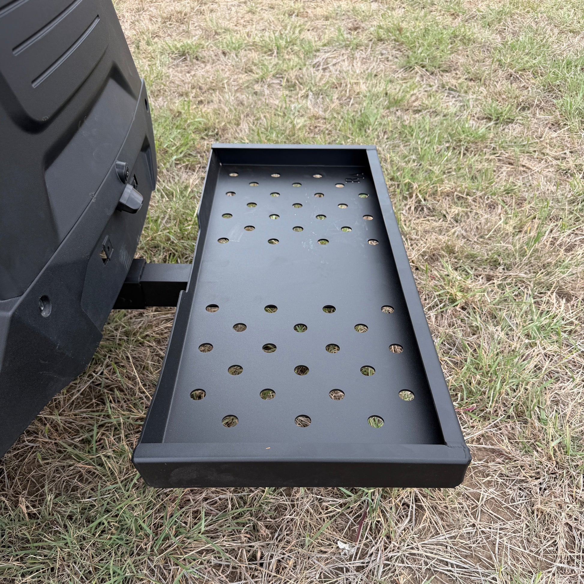 golf cart cargo carrier holding full size golf bags